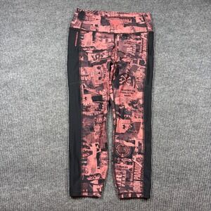 Under Armour Leggings Women's L Project Rock Pink Black Compression Gym Athlete